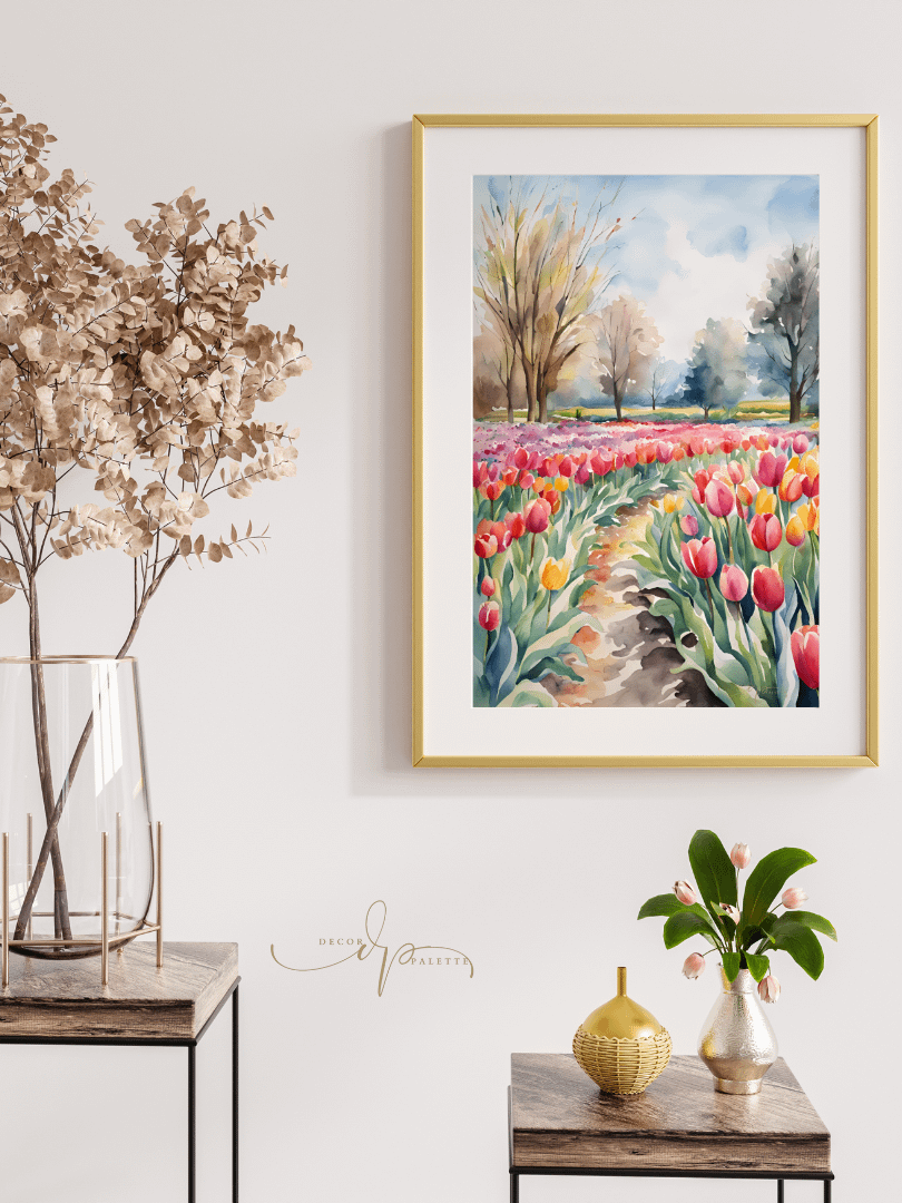 Watercolour Painting Printable Wall Art of TULIP GARDEN product image (3)
