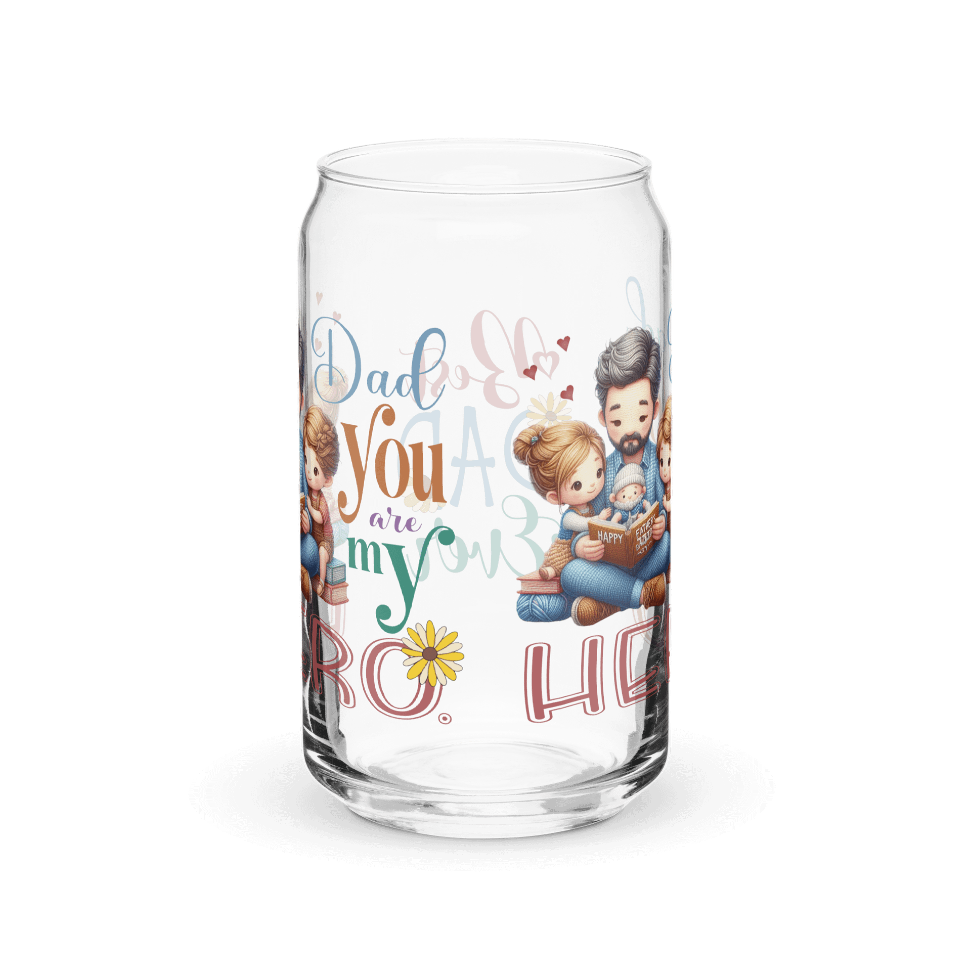 Dad You are my Hero Can-Shaped Glass Set product image (3)