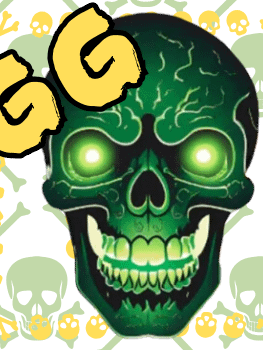 Twitch emote Skulls "GG" Yellow Border product image (1)