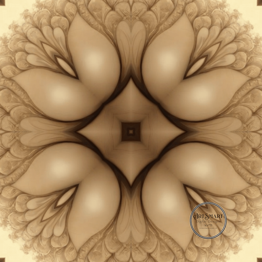Seamless Pattern - Brown and Beige Tulip Pattern product image (1)