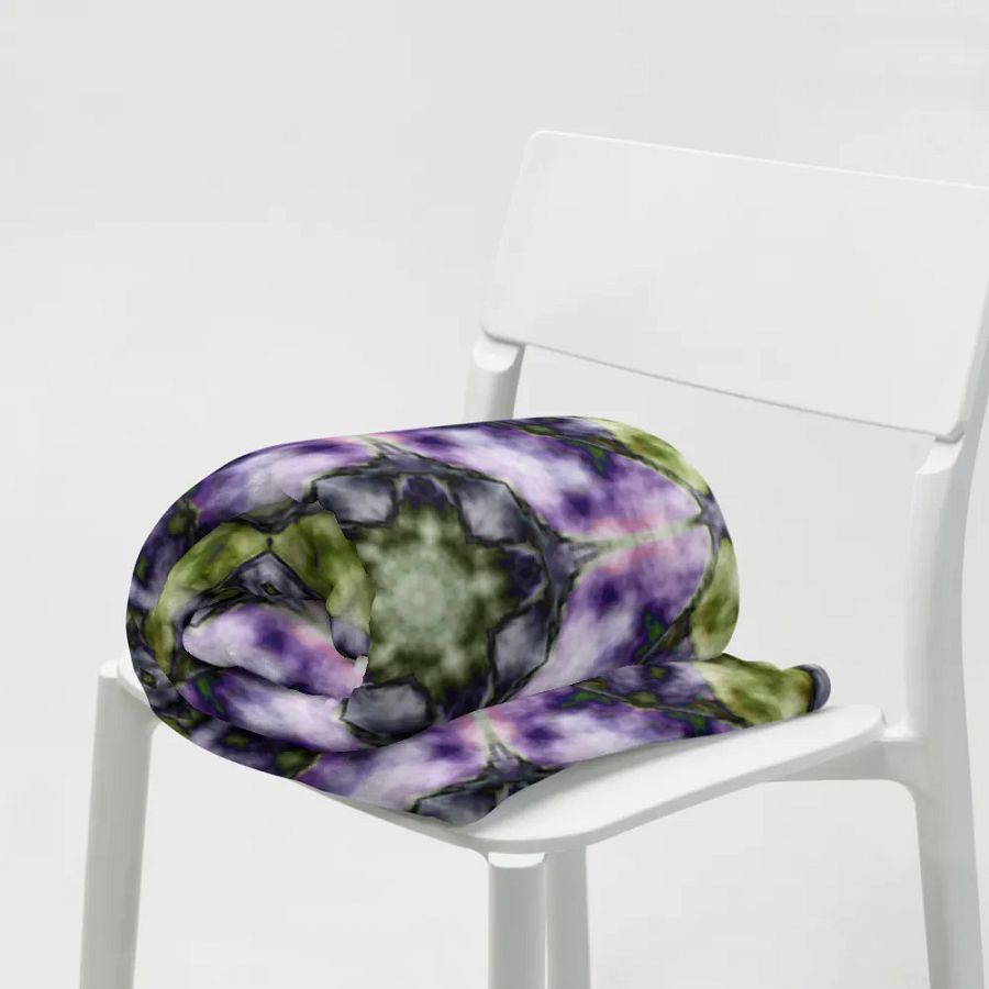 Bohemian 6 Pointed Madala Green and Purple/ Throw Blanket by Allcolor product image (10)