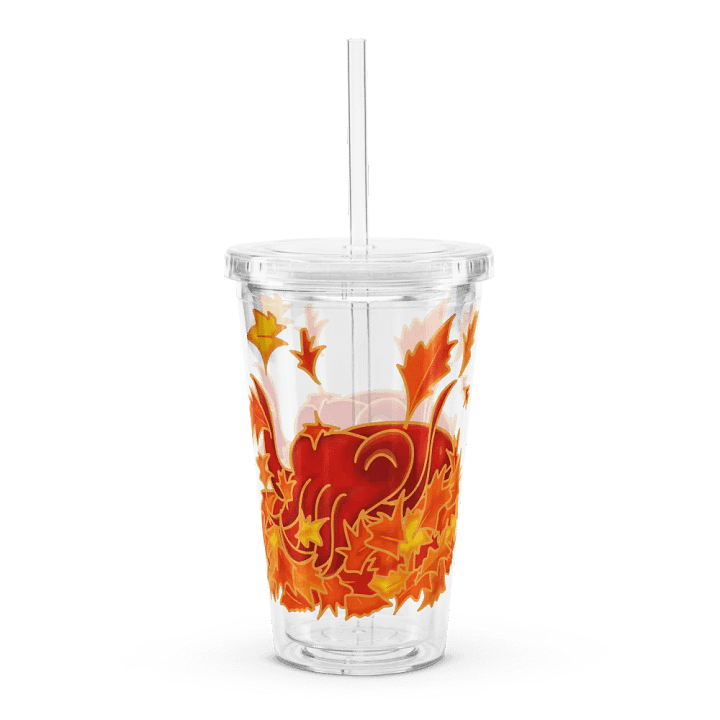 Leafpile Cuttle Tumbler with straw - double sided product image (1)
