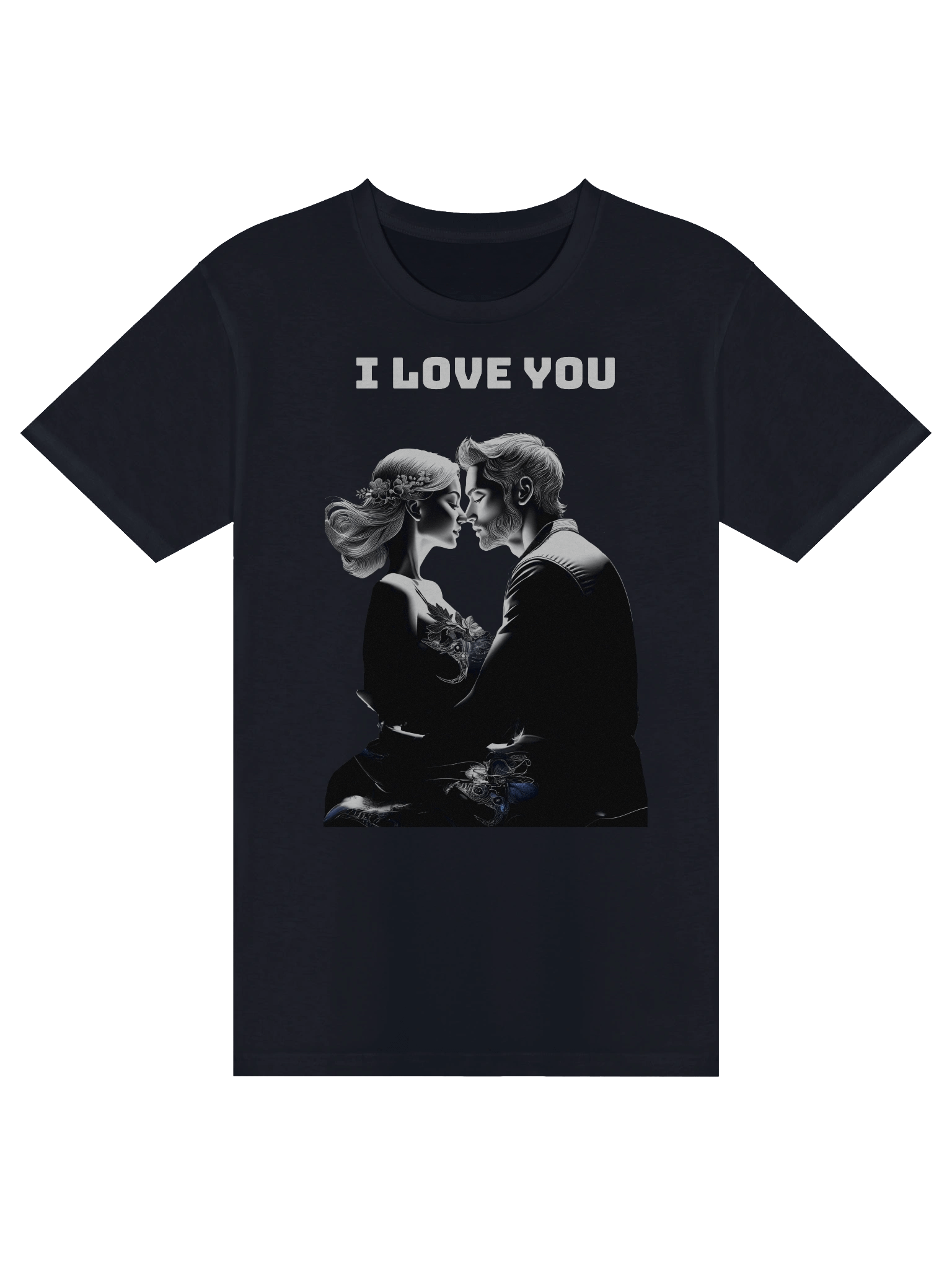 Black I Love You T-Shirt unisex product image (3)