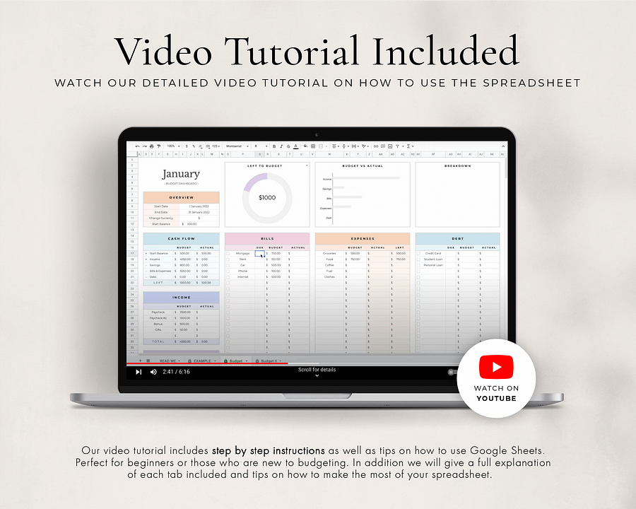 Simple Budget Planner Spreadsheet for Google Sheets product image (8)