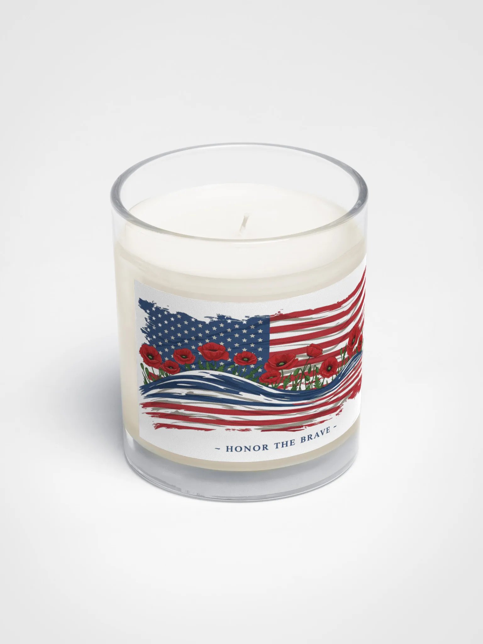 Honor the Brave Poppy Flag Soy Wax Candle product image (2)