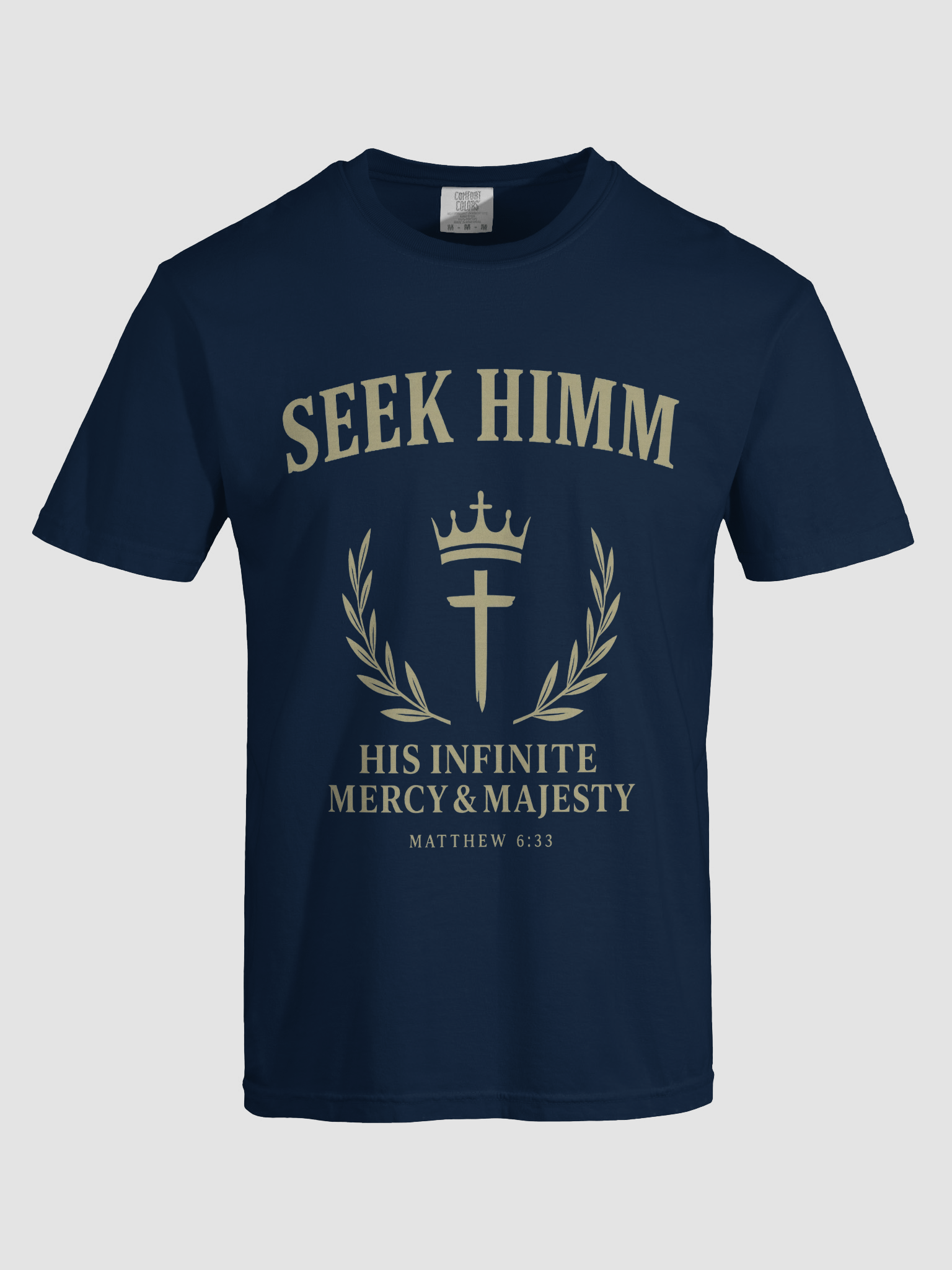 Seek Himm™ [Navy Blue] Heavy Tee — (His Infinite Mercy & Majesty) product image (5)
