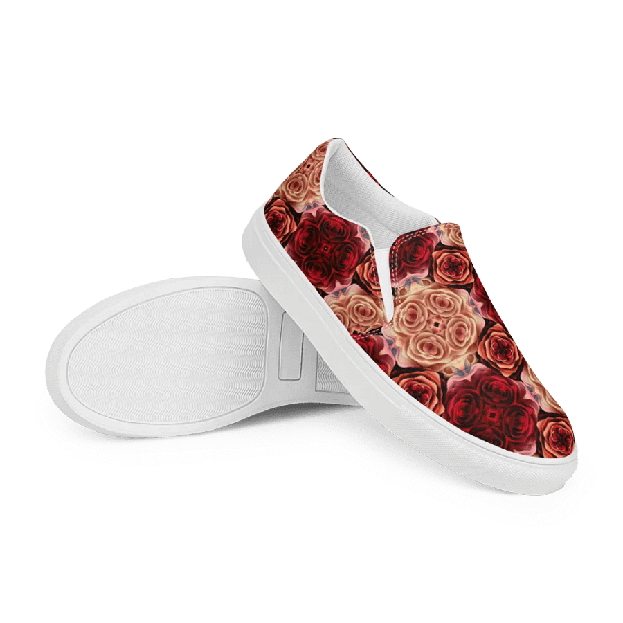 Rose Bouquet Women's Slip-On Canvas Shoes product image (11)