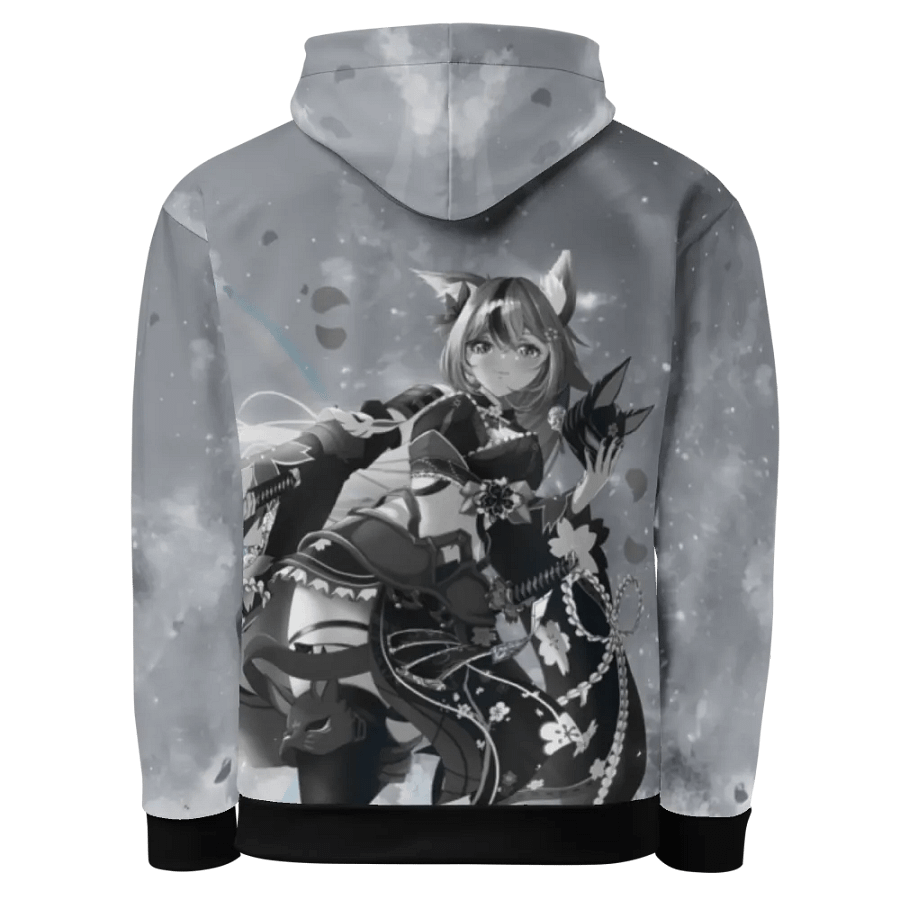 Samurai Artwork Custom all over hoodie B&W product image (3)