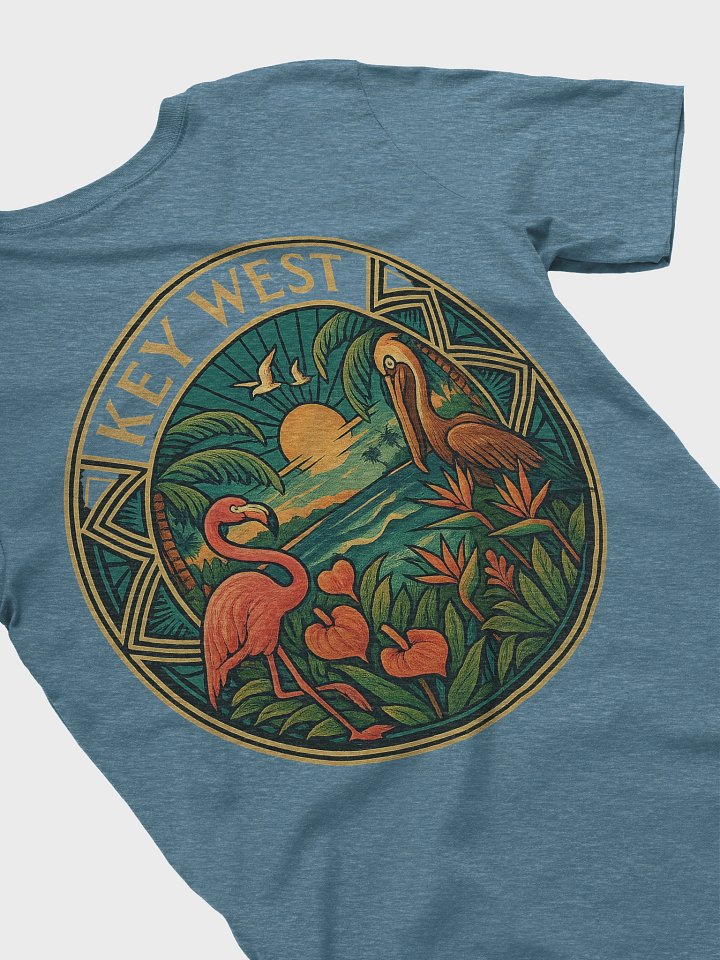 Key West Tropical T-Shirt Ultra Soft Tee with Pelican and Flamingo product image (1)