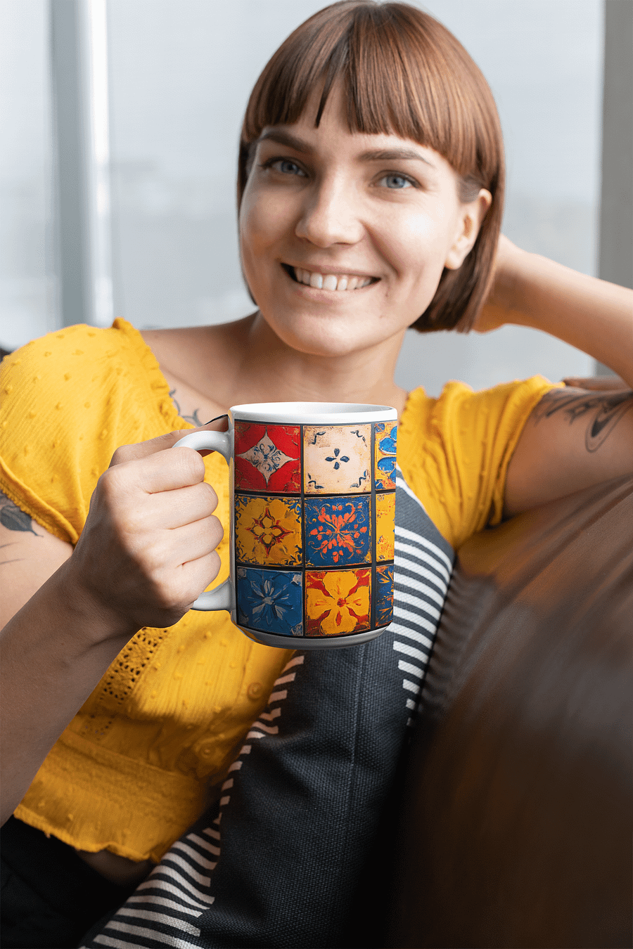 Antique Floral Tiles Mug 15oz product image (7)
