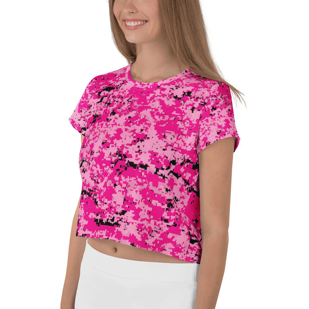 Pixel Pink Camo All-Over Crop Top product image (3)