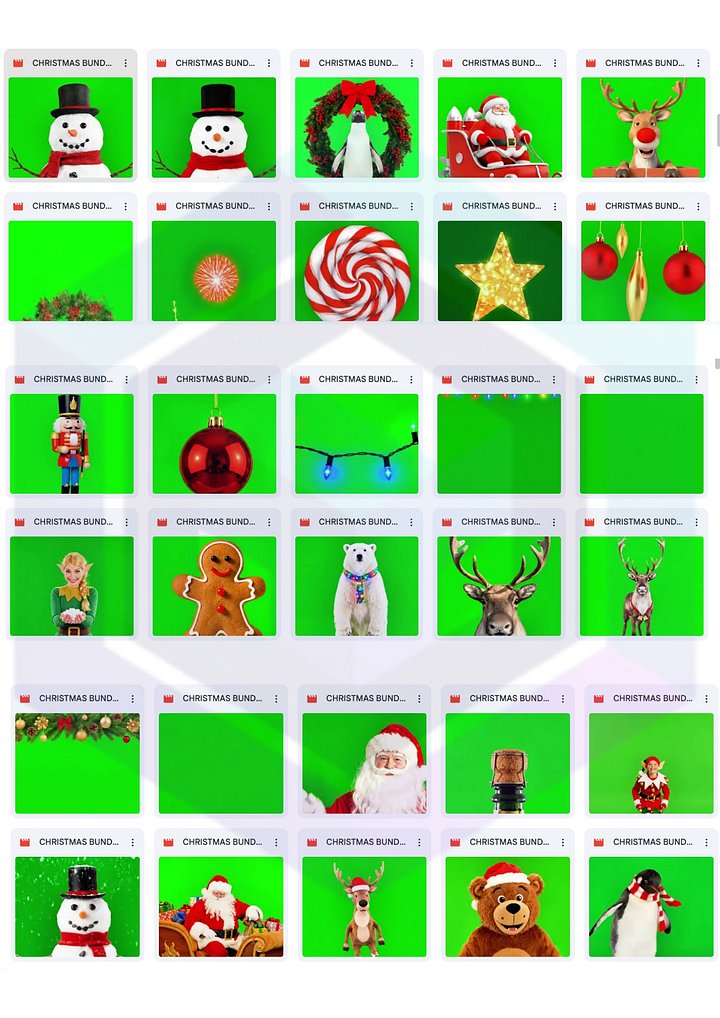 100 BEST CHRISTMAS GREEN SCREEN CLIPS BUNDLE FOR FESTIVE VIDEO EDITING product image (2)