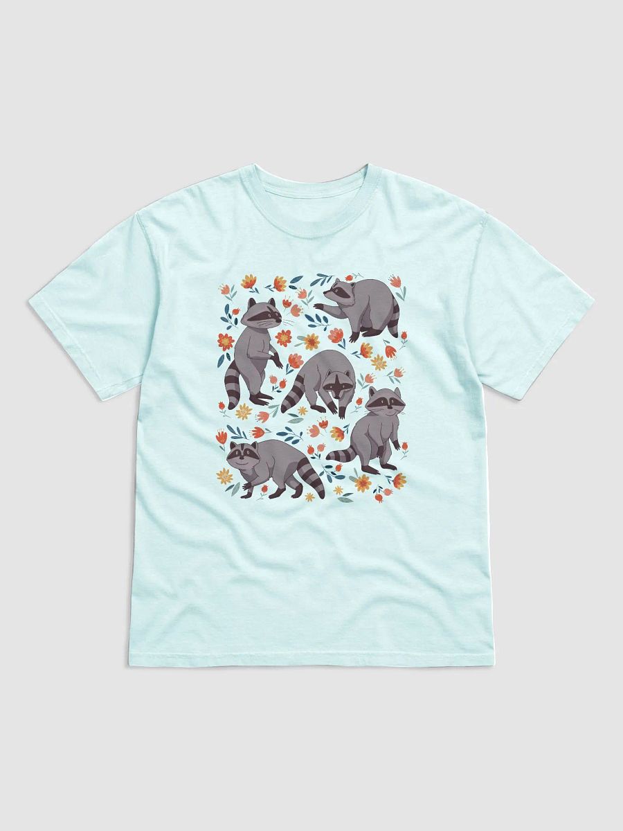 Raccoons and Flowers T-Shirt | Scandi Art-Inspired Cottagecore Design of Raccoons and Floral Elements product image (13)