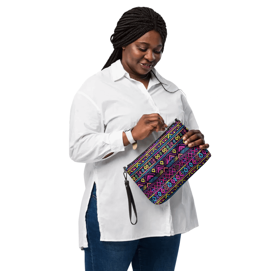 Neon Tribal Geometry Adventure Crossbody Bag product image (12)