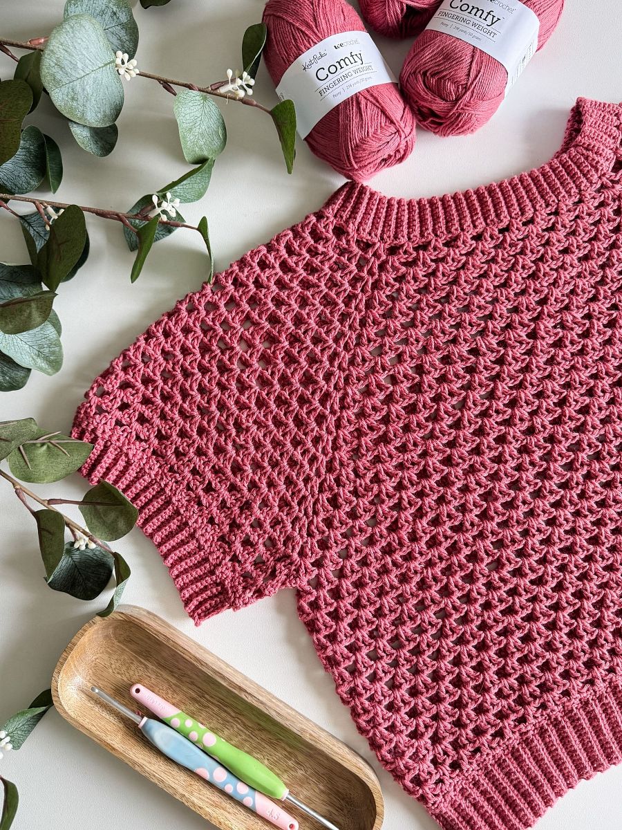 V-Stitch Crewneck Top Crochet Pattern product image (9)