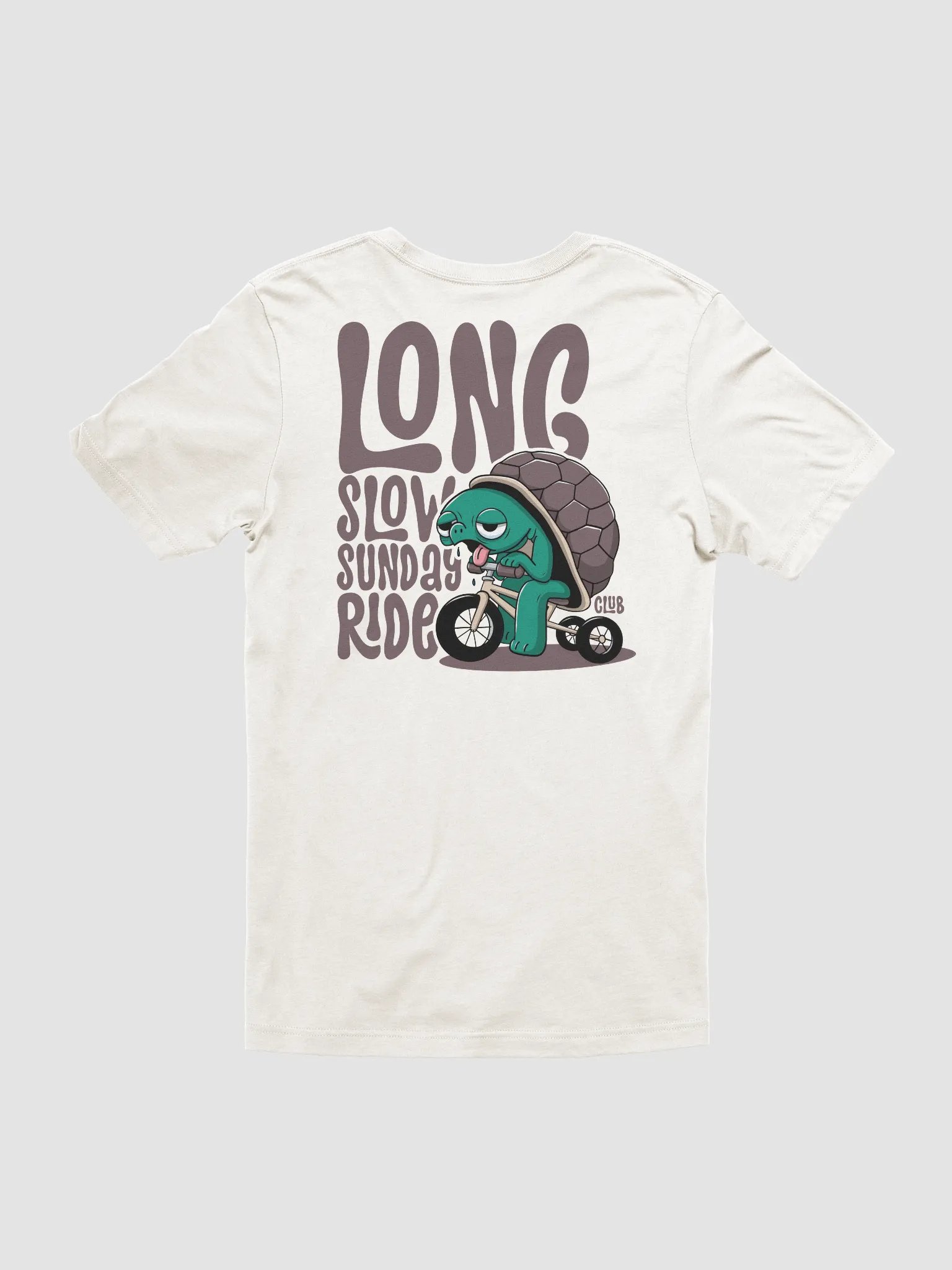 Funny Cycling T-Shirt – Long Slow Sunday Ride Club | Tired Turtle on Trike Graphic Tee product image (1)