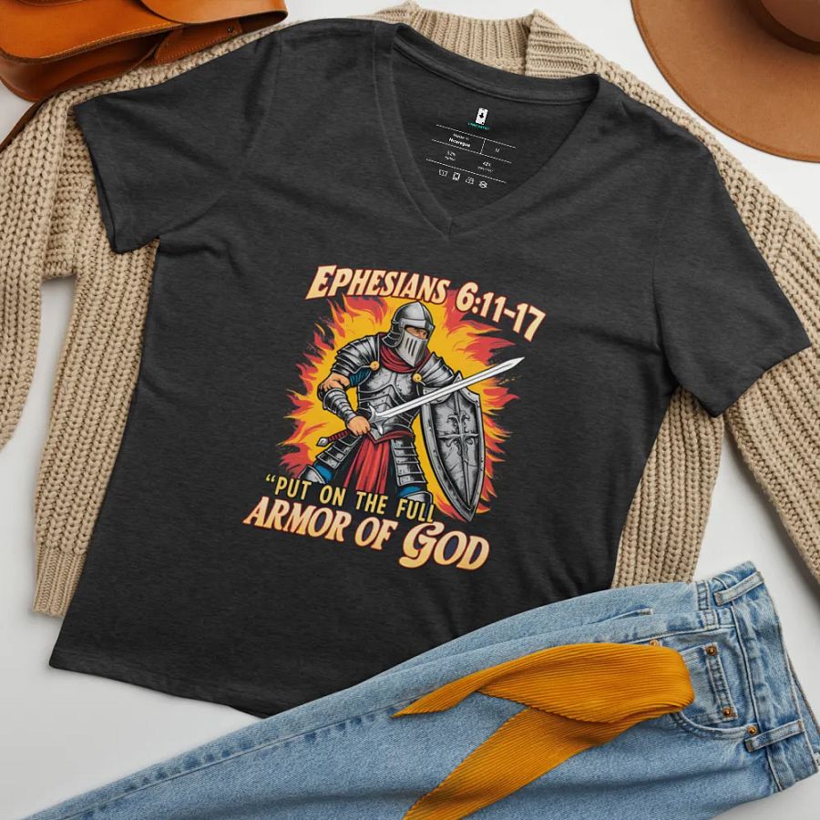 Full Armor of God Vintage V-Neck Tee product image (11)