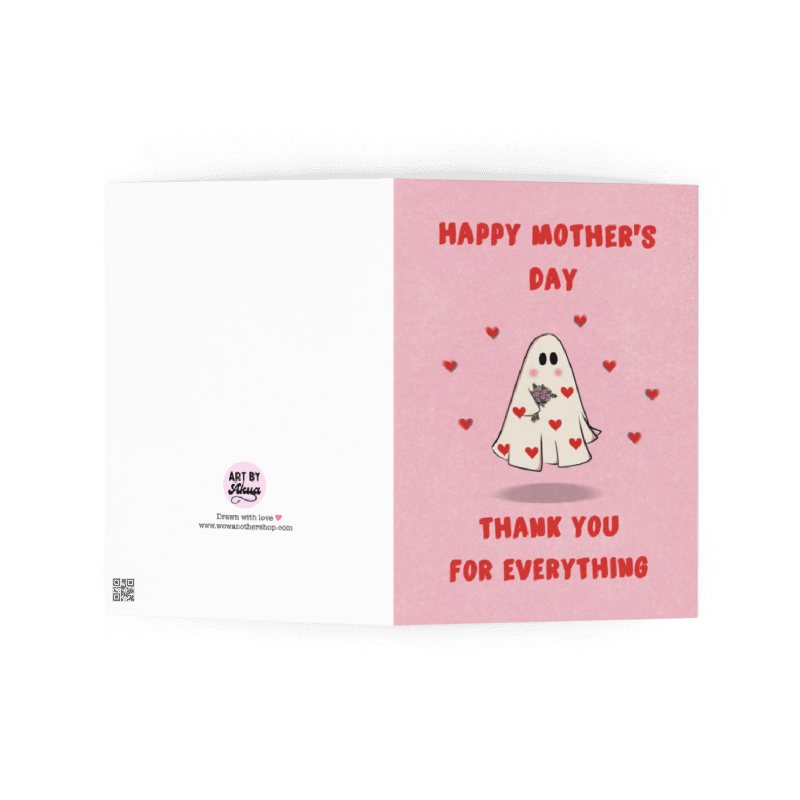 Cute Ghost With Flowers - Mother's Day Card product image (2)