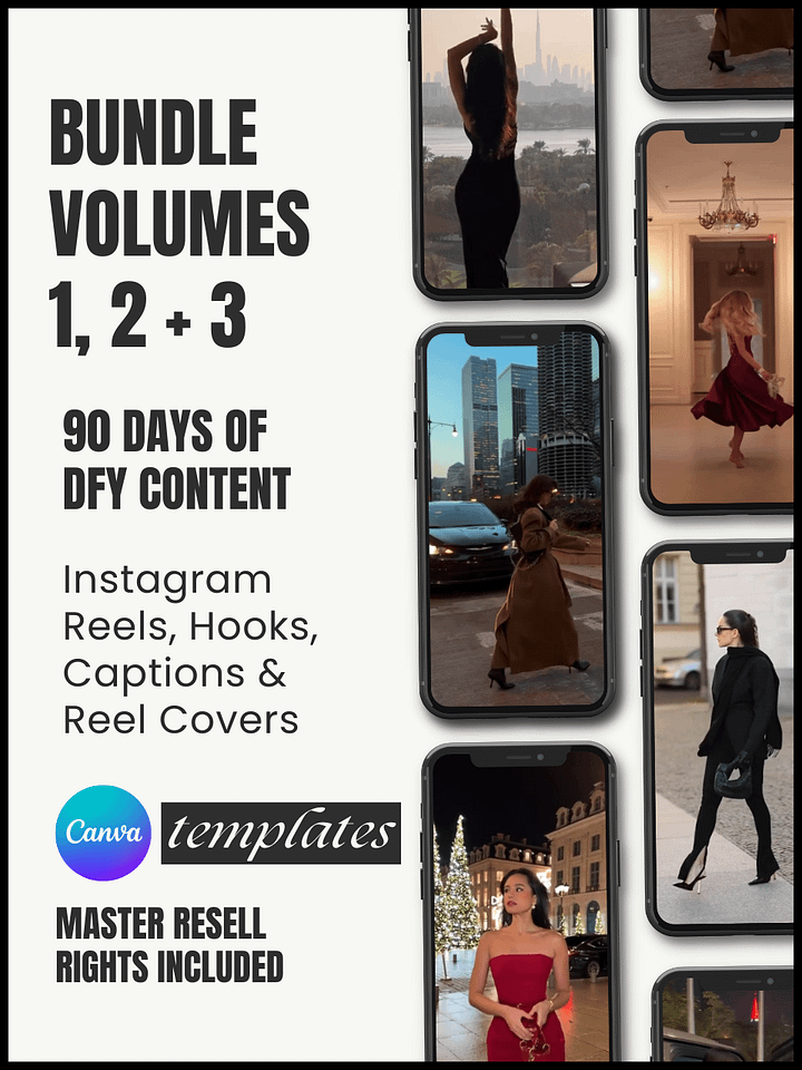 3 for 2 - BUNDLE Volume 1, 2 and 3 - Instagram Reels, Hooks, Captions & Reel Covers - 30 days product image (1)