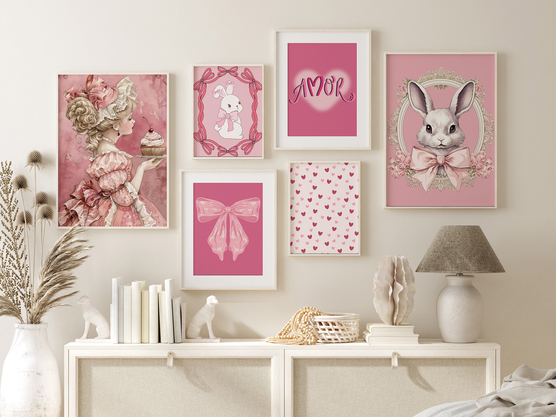 Coquette Gallery Wall Set of 22 DIGITAL Pastel Pink Prints product image (4)