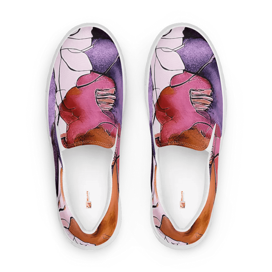 Beach Collection - Mauve-Beach-Yellow Women's Slip-On Canvas Shoes product image (2)