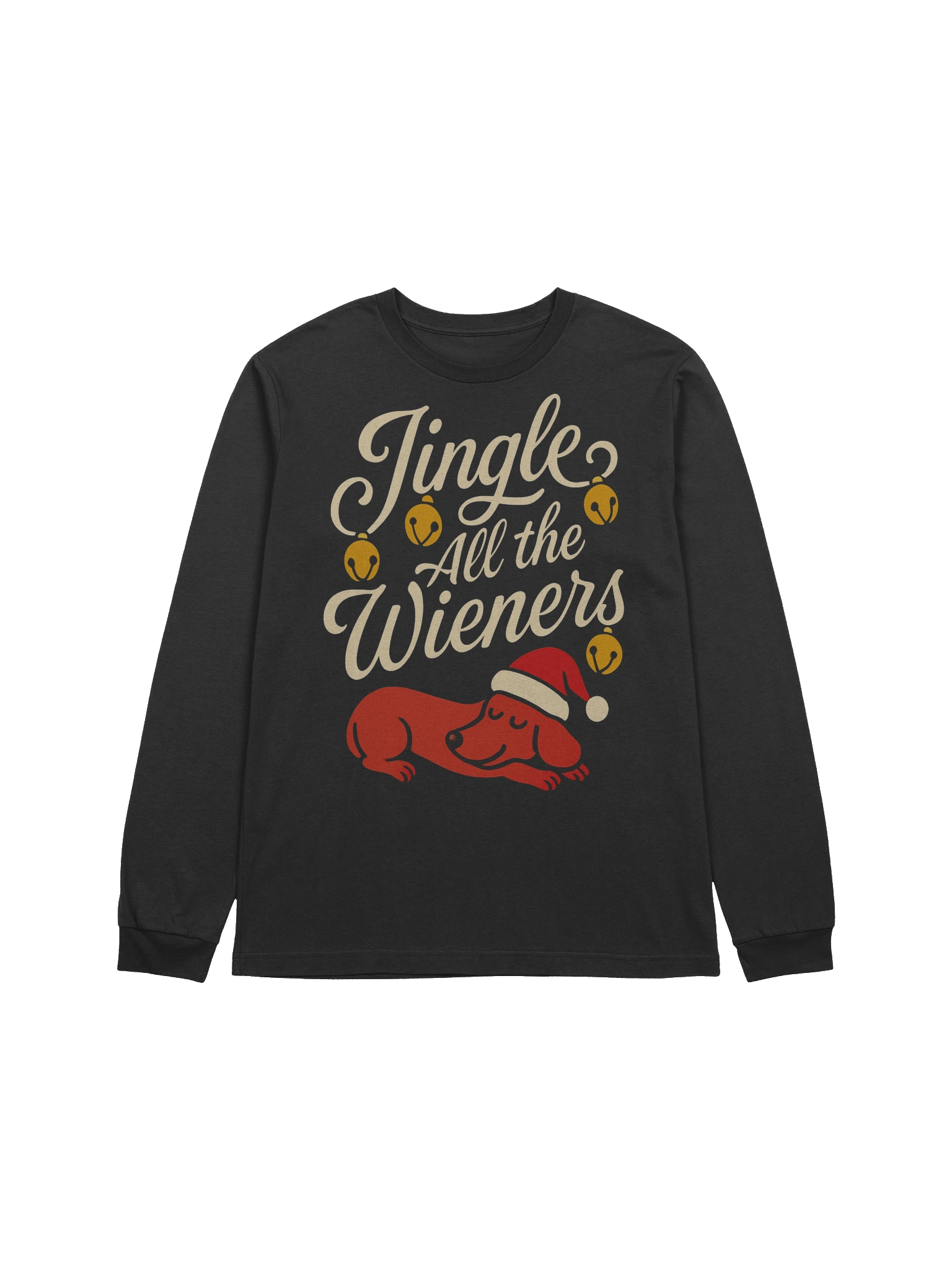 “Jingle All the Wieners” Festive Dachshund Long-Sleeve Tee product image (1)
