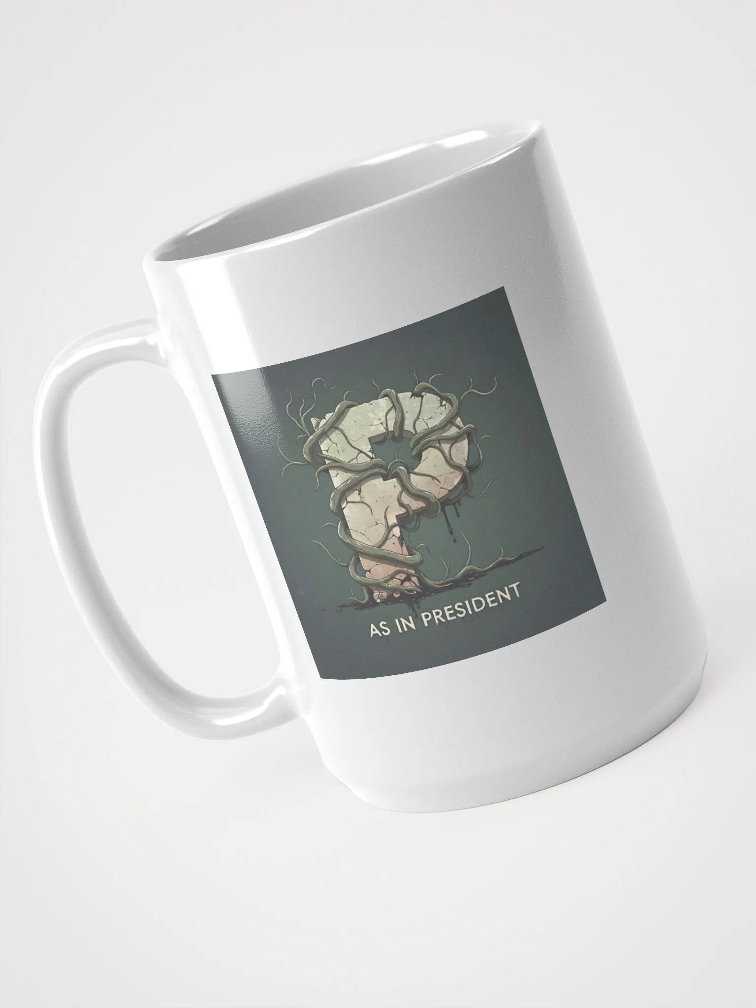 P as in president white glossy ceramic mug by dark alphabet product image (4)