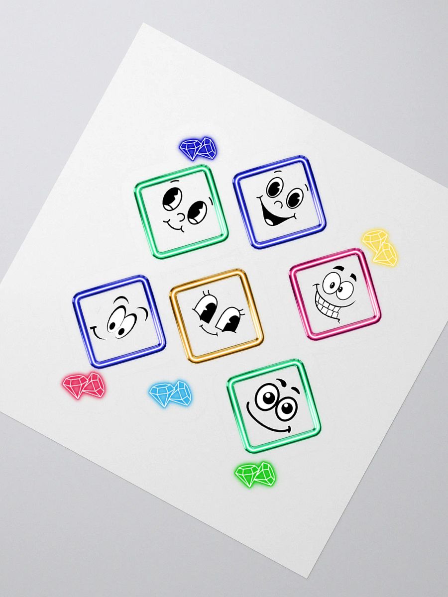 Happy Diamond Faces - Colorful Artistic Sticker product image (2)