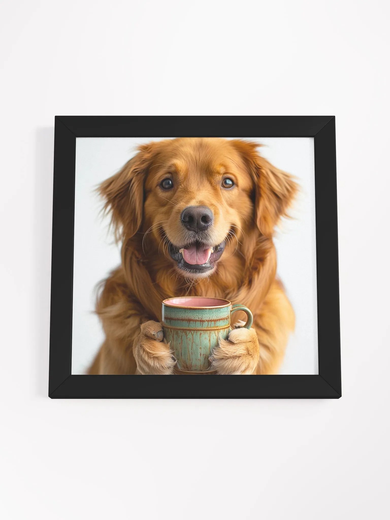 Coffee Lover Cute Golden Retriever Dog Wall Art product image (17)