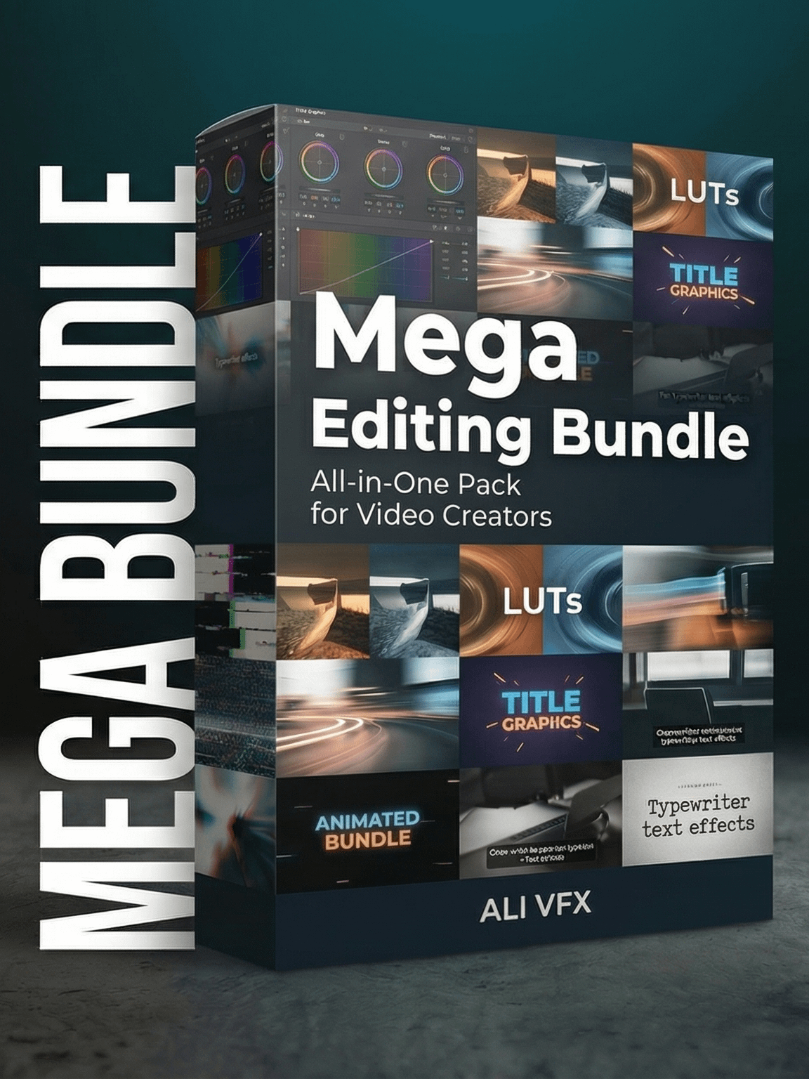 Mega Editing Pack | Transitions, LUTs, Titles, Subtitles & Text Effects product image (1)