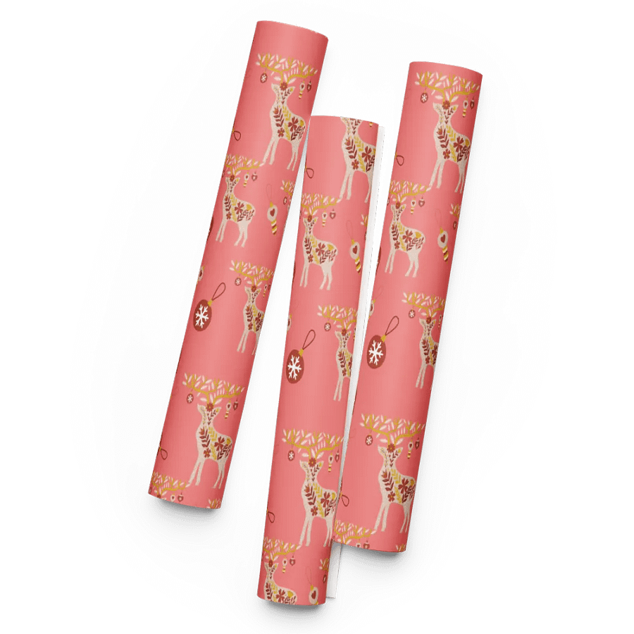 Reindeer& Ornament Wrapping Paper - Red product image (5)