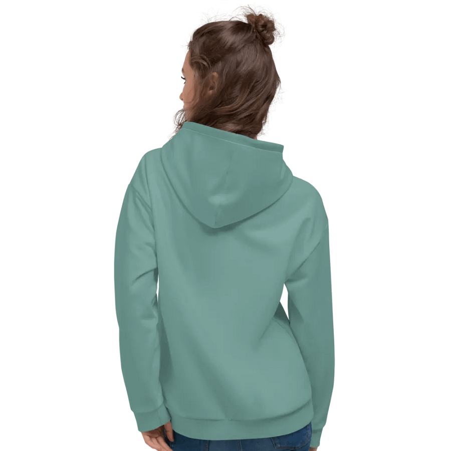 Plain Medium Teal Green Soft Summer Unisex Recycled Polyester Heavyweight Premium Hoodie by Treasure Pie product image (10)