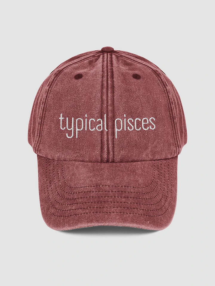 Typical Pisces White on Red Vintage Wash Dad Hat product image (1)