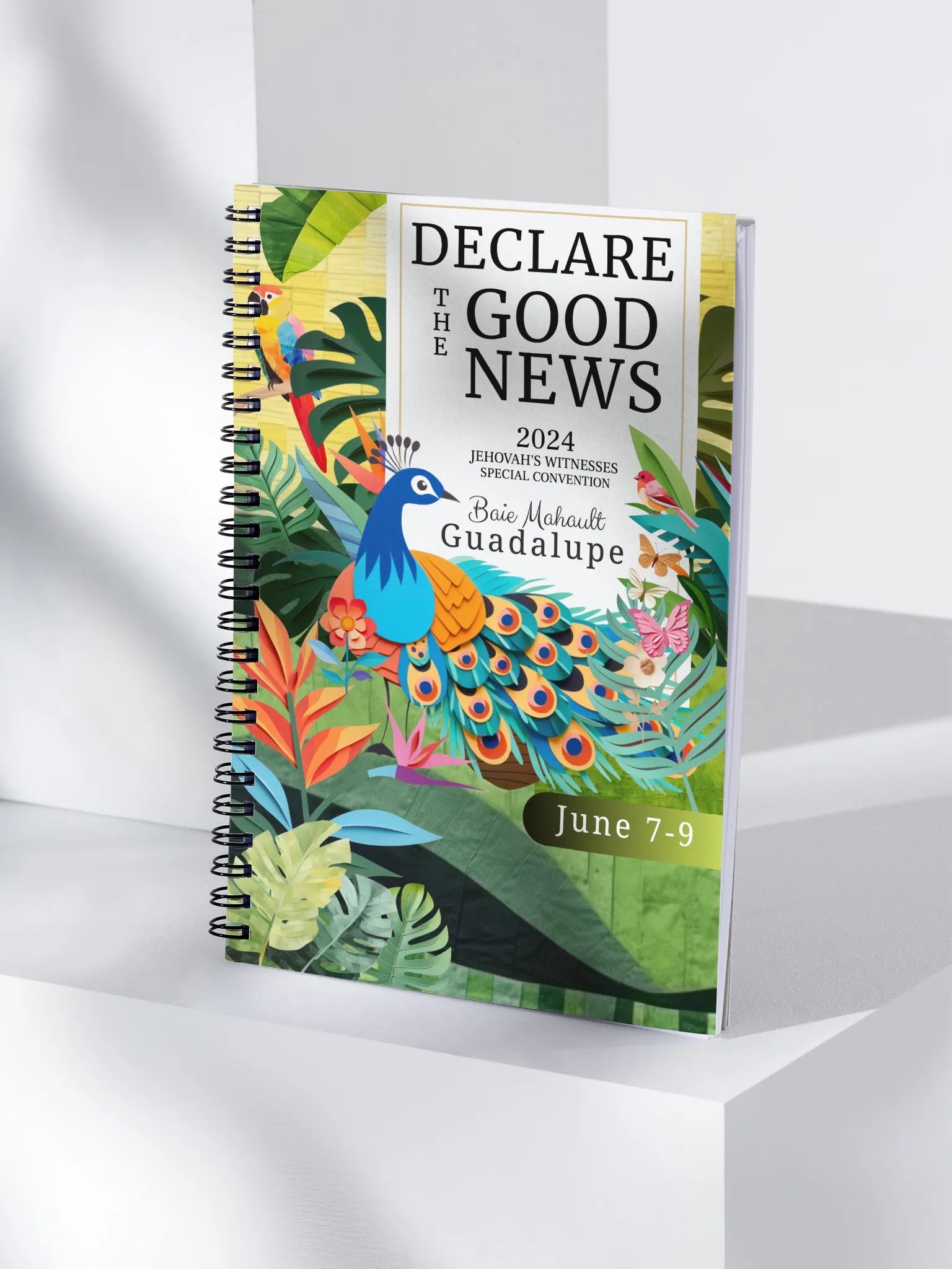 'Declare the Good News' 2024 Jehovah's Witnesses Special Convention | Baie Mahault, Guadalupe Tropical Paradise Spiral Notebook product image (4)