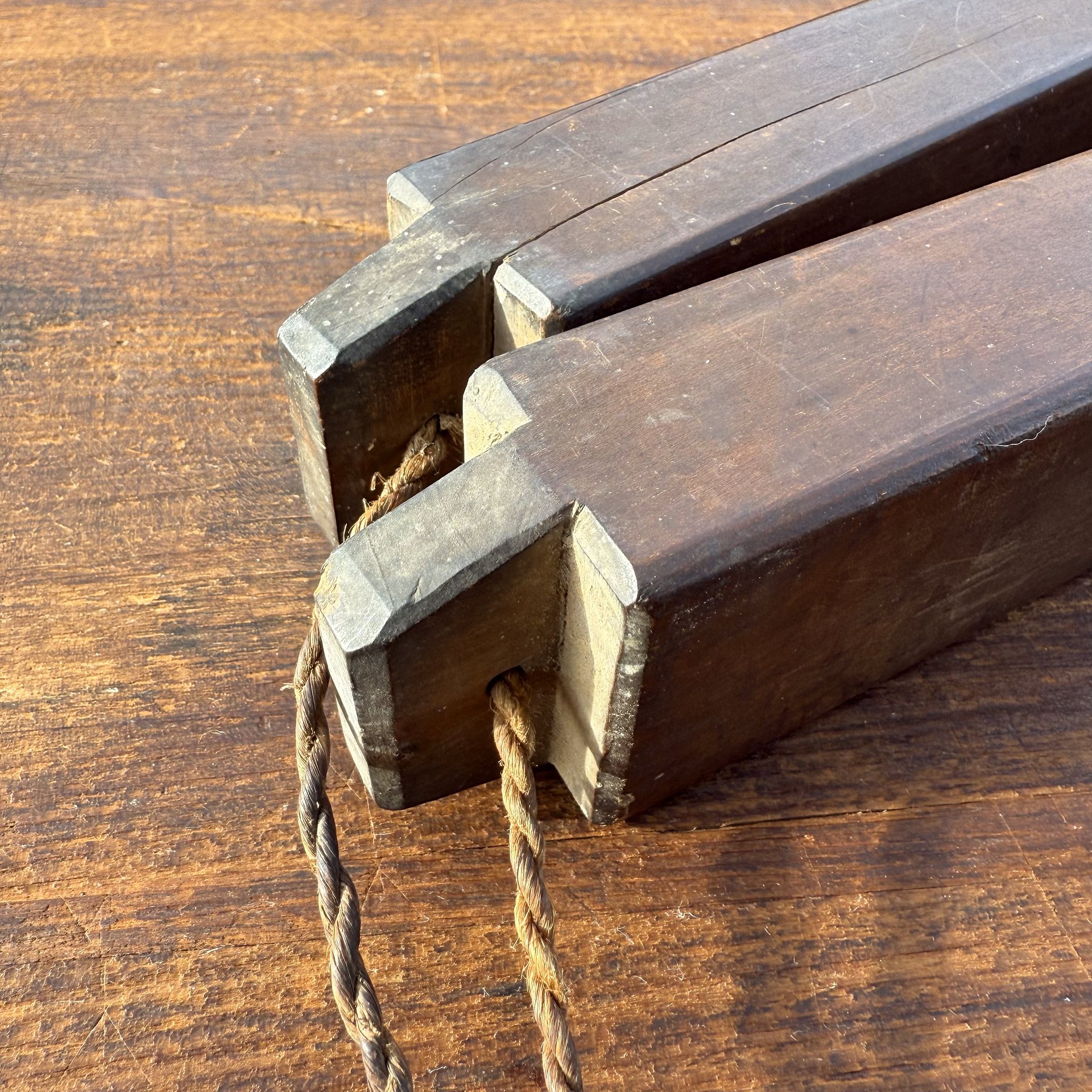 🎎 Antique Japanese Safety Watch Clappers – Edo/Showa Period Sounding Wood | Japan Antique Roadshow product image (7)