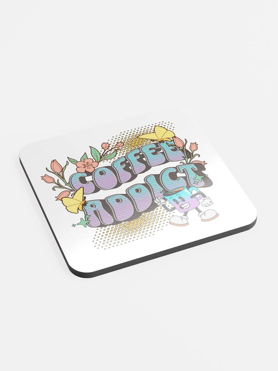 Coffee Addict Mascot Mug Cheerful Cork Coaster product image (2)