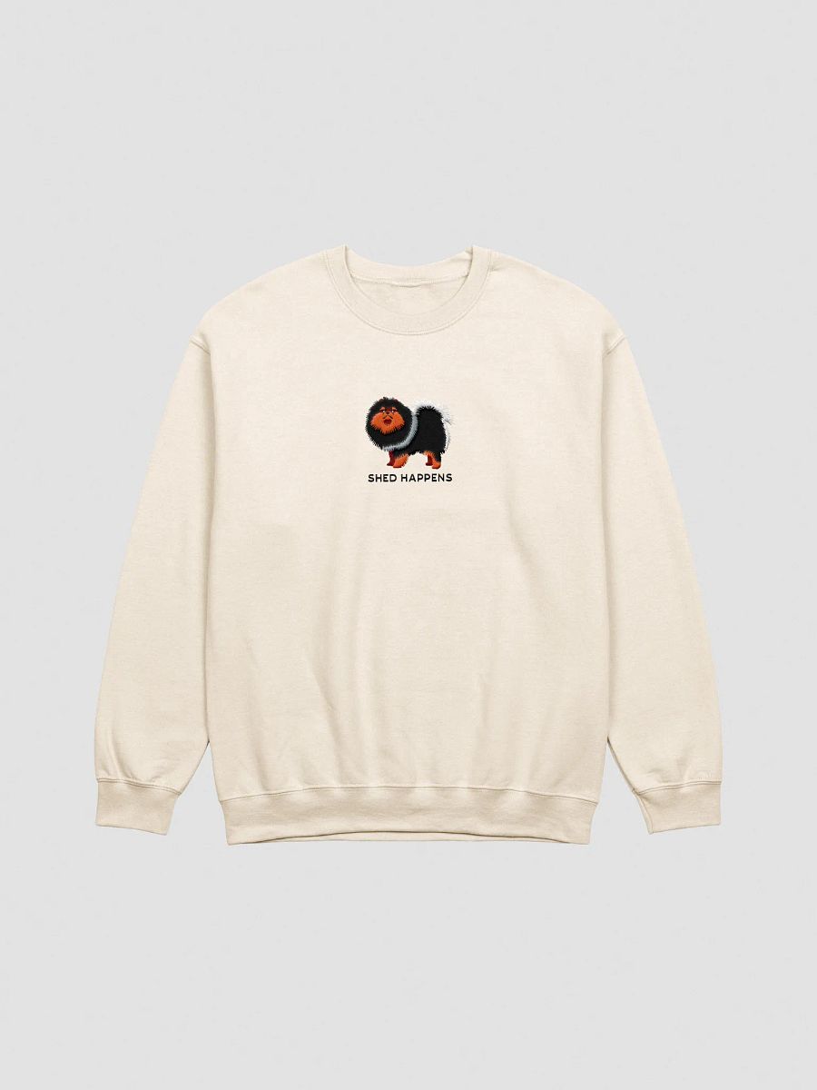 Shed Happens Sweatshirt (Embroidered) of a Pomeranian(Black & Tan) product image (13)