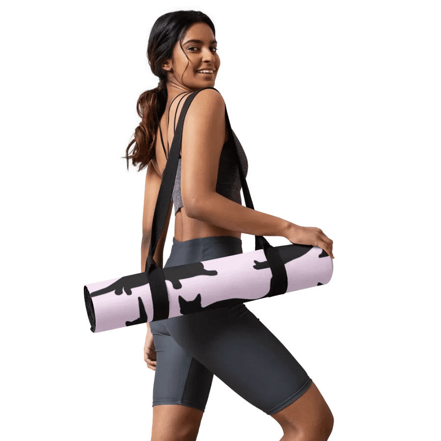 Yoga Mat with Cat Silhouette Design: Non-Slip and Eco-Friendly product image (9)