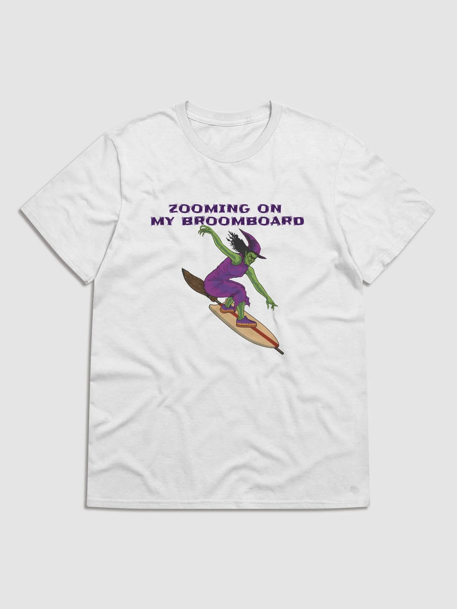 Witch on Broom Board Surfing Tee product image (2)