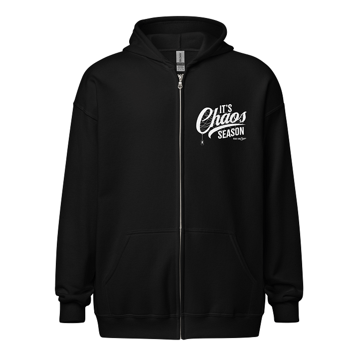 It's Chaos Season Zippered Hoodie (White Text) product image (1)