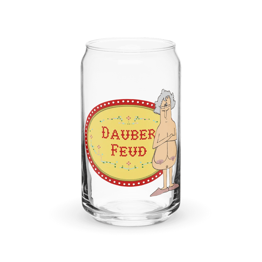 Almost Never Naked Grandma! DAUBER FEUD Can-Shaped Glass product image (2)