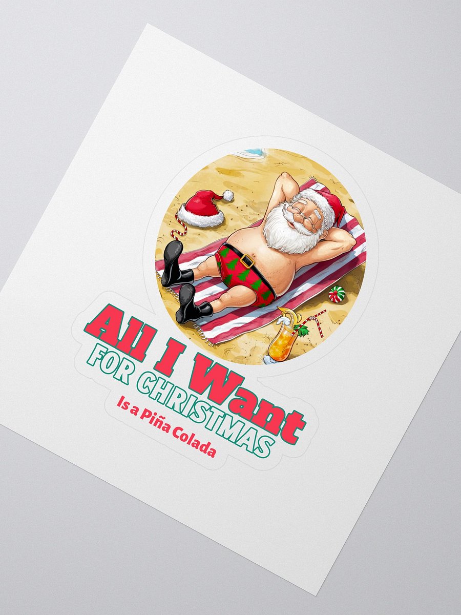 Christmas Chill Santa Beach Stickers product image (4)