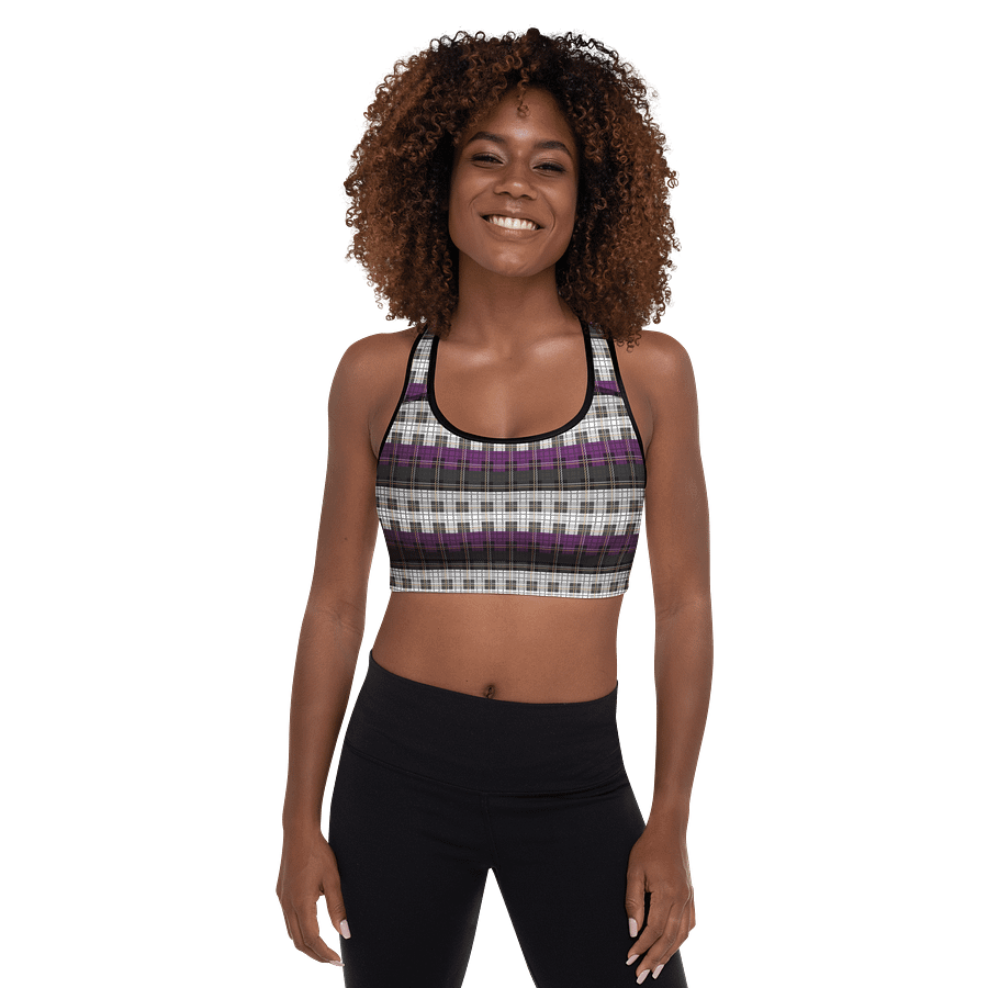 Asexual Pride Plaid Padded Sports Bra product image (1)