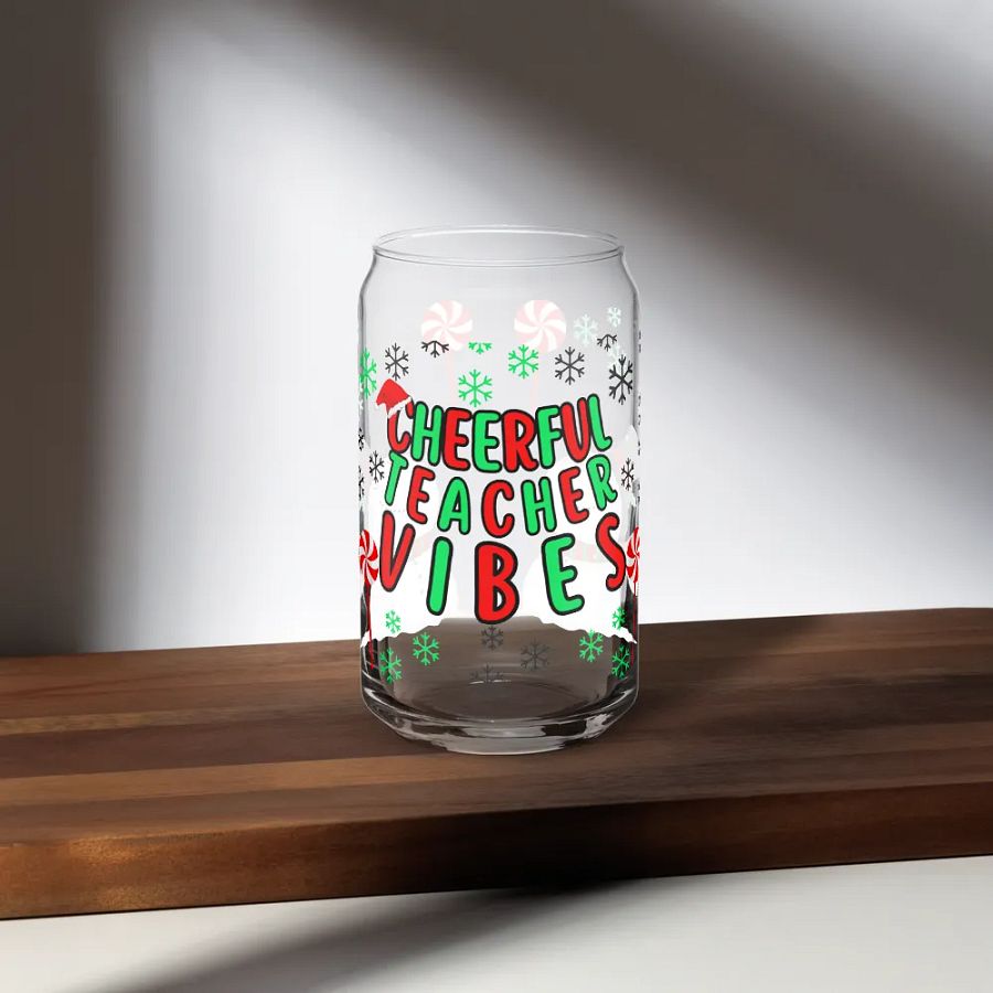 Cheerful Teacher Vibes Can-Shaped Glass product image (35)