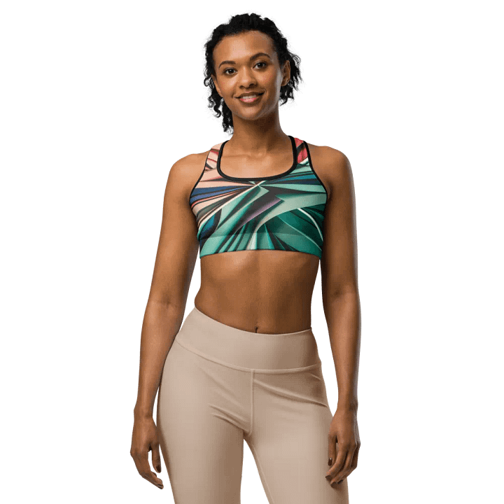 Abstract Geometric Sports Bra in Vibrant Colors (XS-2XL) product image (1)