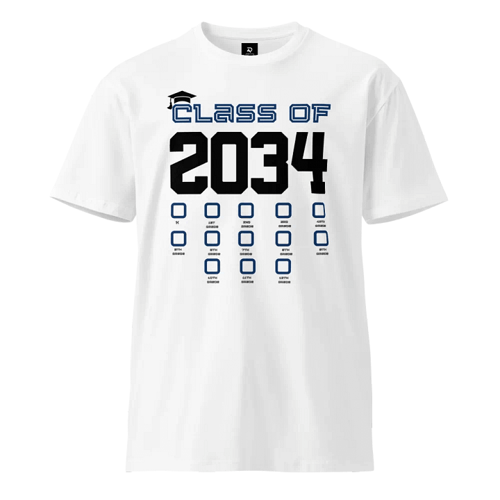 Personalized Class of 2034 T-Shirt with Grade Progress Tracker T-Shirt Classic T-Shirt product image (1)