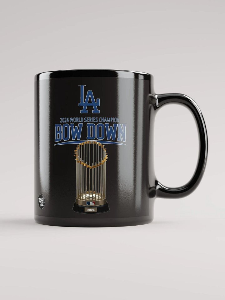 "Bow Down" Black LA Dodgers 2024 World Series Champion Mug | MLB Home Locker product image (1)