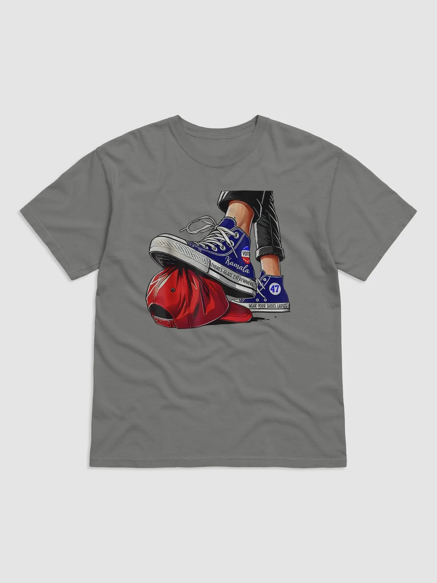 Kamala Chucks Stepping on Trump Hat Shirt product image (2)