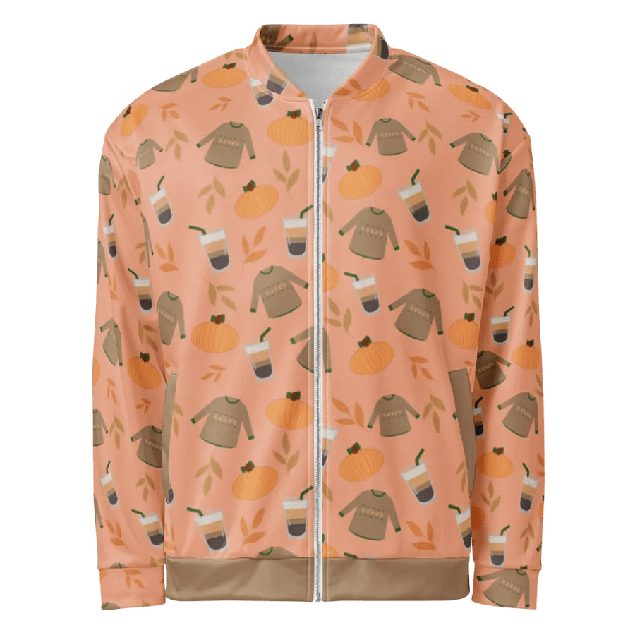 Cozy Fall Sweater Patterned Bomber Jacket product image (6)