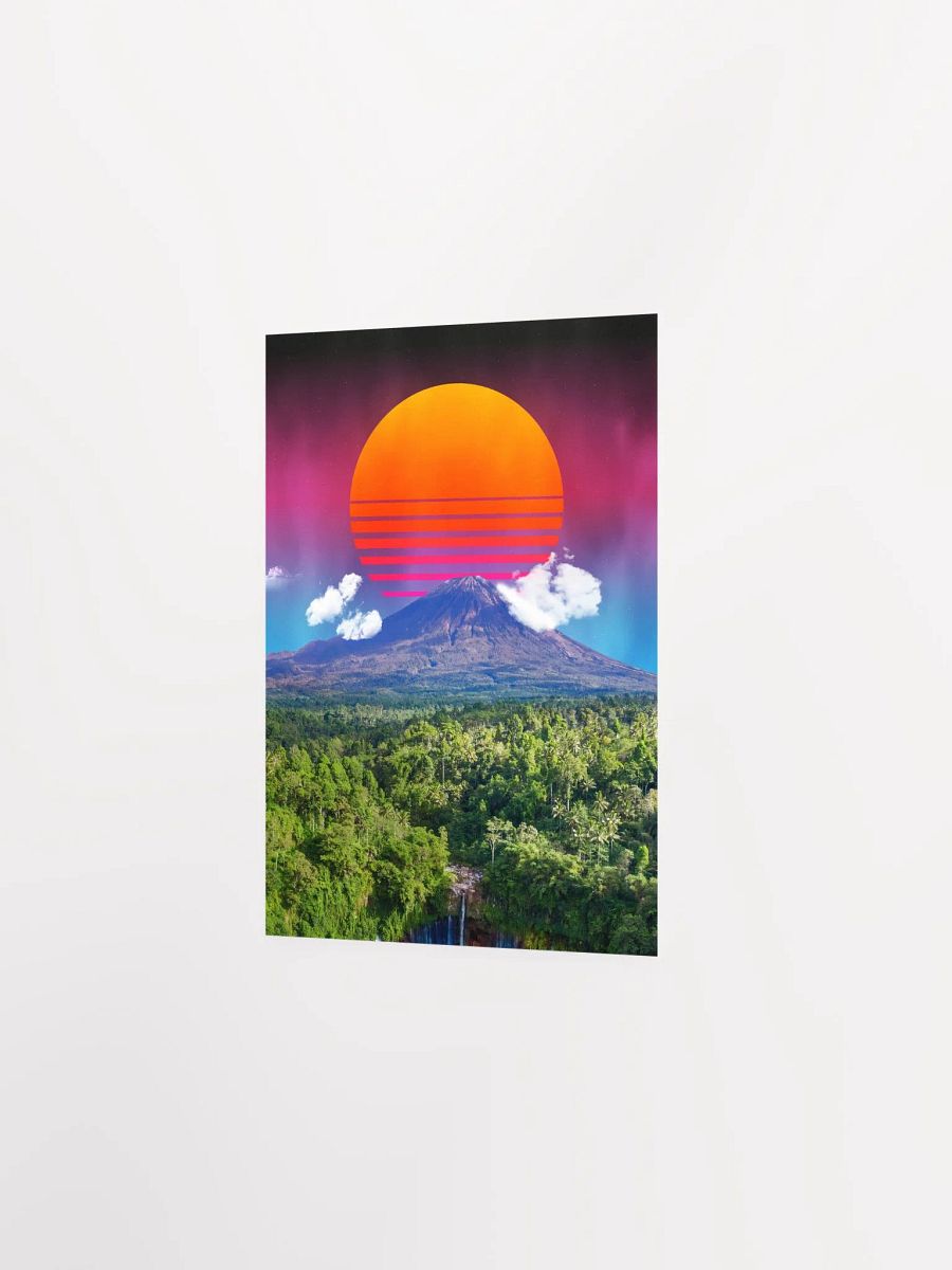 Synthwave sunset & mountain — space vintage retro collage art, 50s cosmic futuristic sci-fi collage, surreal collage art product image (7)